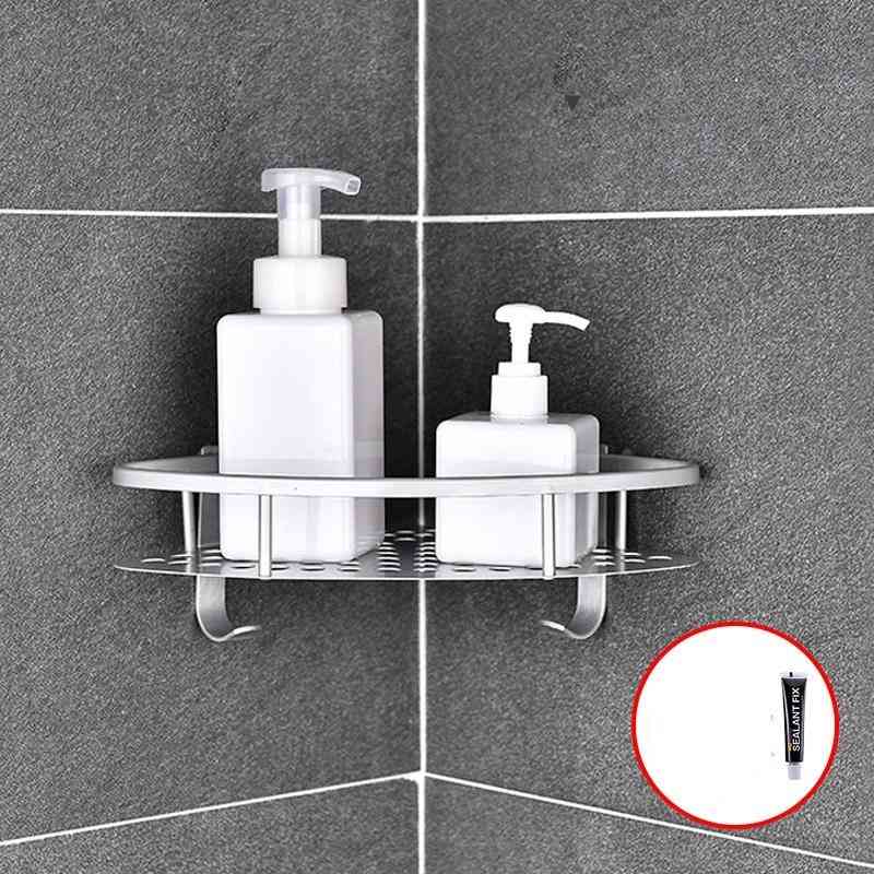 Espace étagère de salle de bain en aluminium pas de poinçonnage douche panier de rangement de cuisine