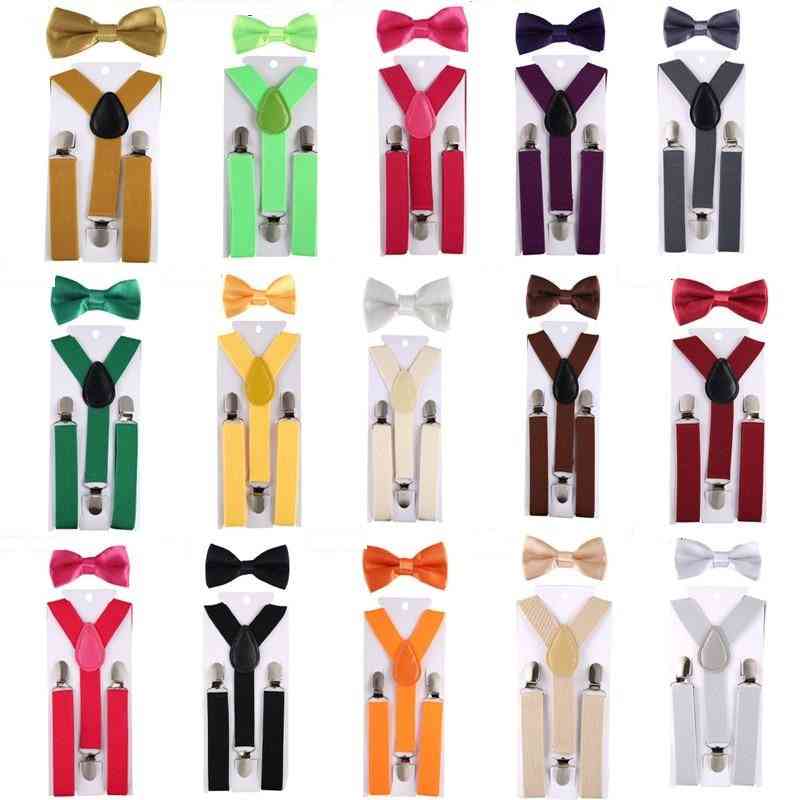 Kids Suspenders Bow Tie Baby Three Clips Braces Vintage Boy Girl For Trousers Wedding