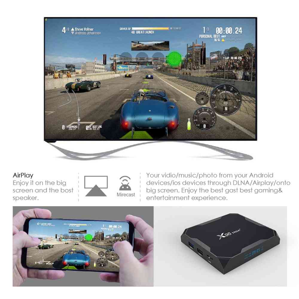 Max Plus Android Tv Box,  Amlogic  Quad Core Video Player, Wifi, Max