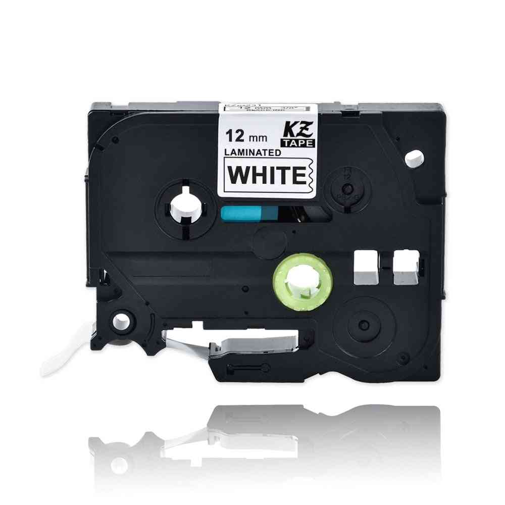 Tz231- Laminated Black On White, Label Tape