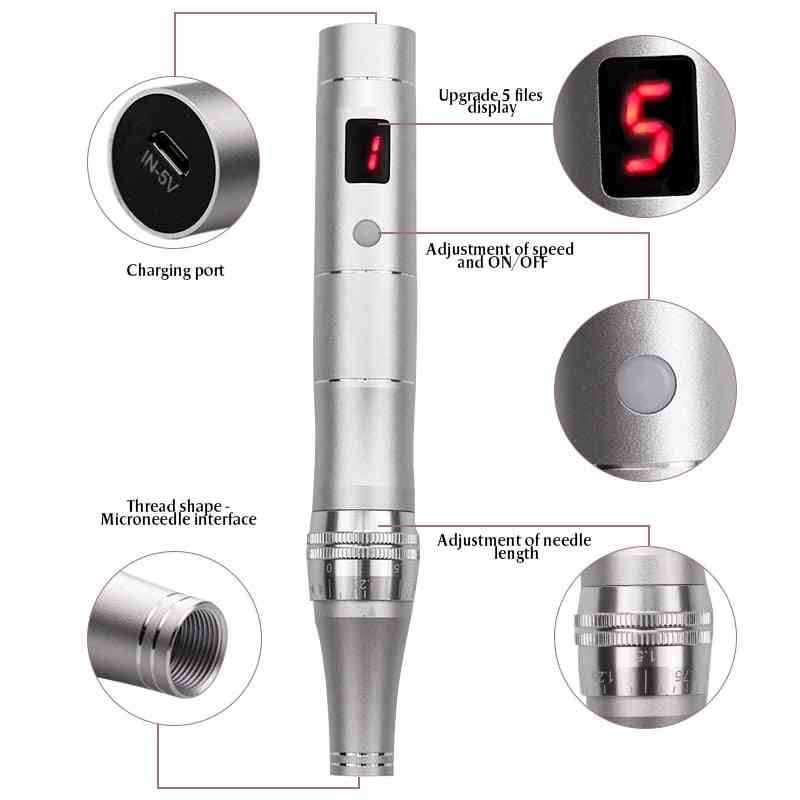 Lcd Screen, Micro Tiny Needles, Mym Tightening Remove Scar, Reduce Skin, Wrinkles Stretch, Marks Removal Device