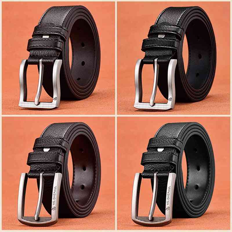 Genuine Leather- Luxury Strap Pin Buckle, Cow Belts