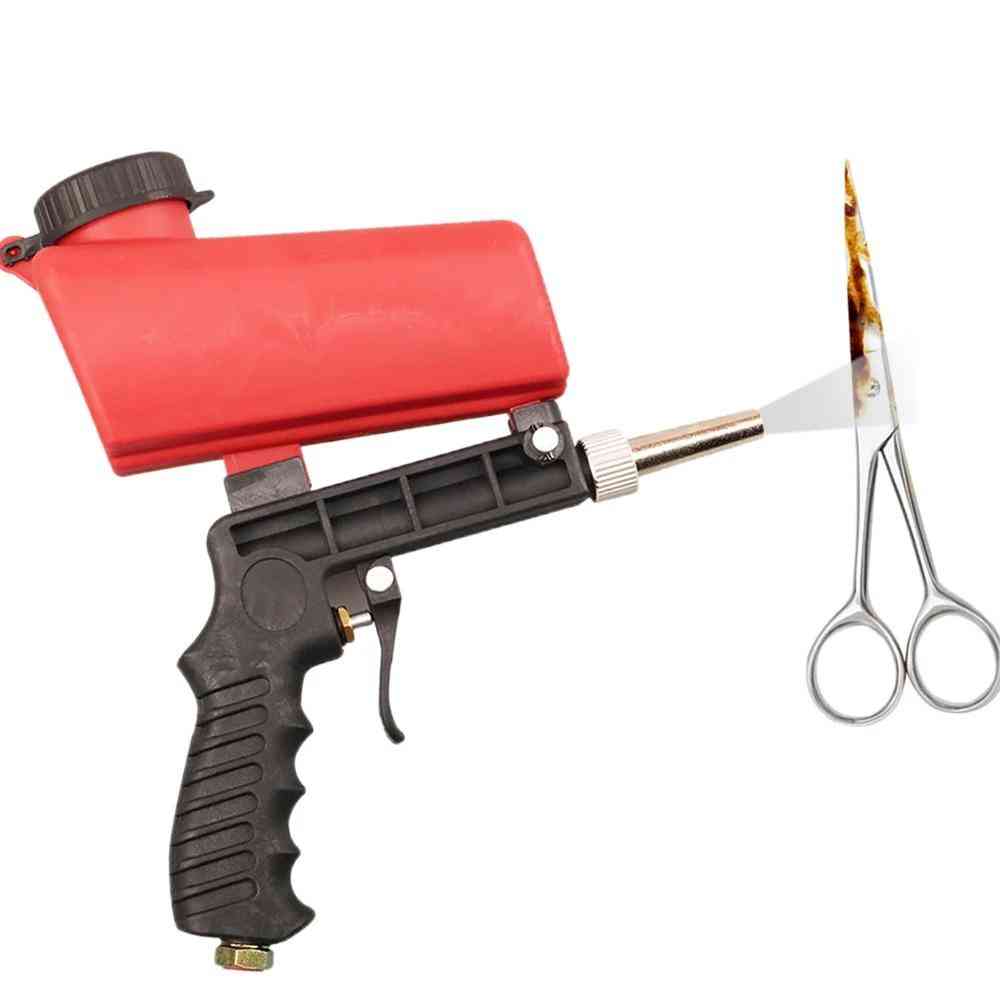 Přenosný pneumatický pískovač, stříkací pistole- pískovací obráběcí stroj