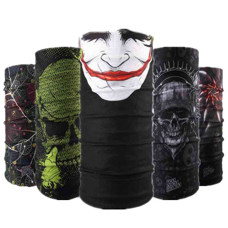 Skull Design Series Scarf Variety Tube, Half Face Mask, Halloween Headband, Bandana Headwear, Bicycle Head Scarf,
