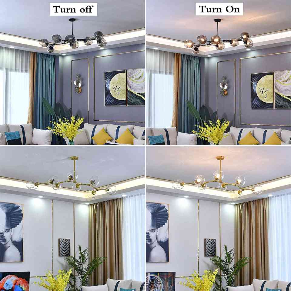 Moderna lampada di illuminazione a lampadario a led in metallo (set 2)