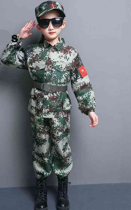 Katonai egyenruha, edzőruha fiú, különleges erő, harisdzseki nadrágkészlet, katonaruházat