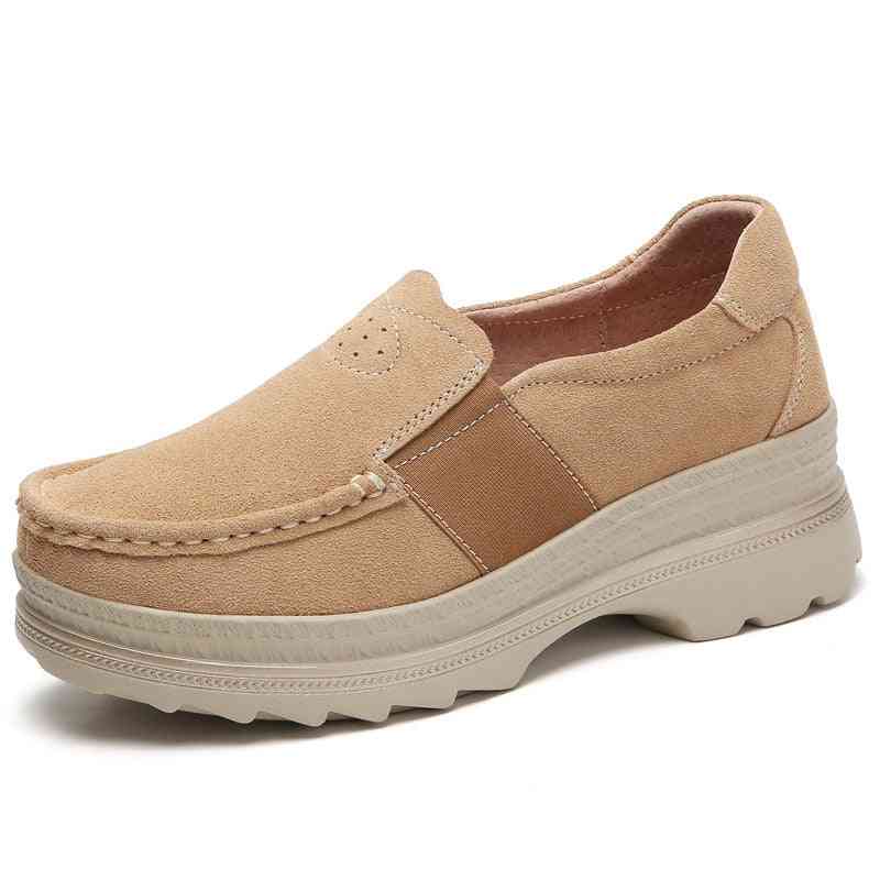 Sky Blue Flats Platform Loafers Genuine Leather Comfort Soft Moccasins Nursing Slip Set-15