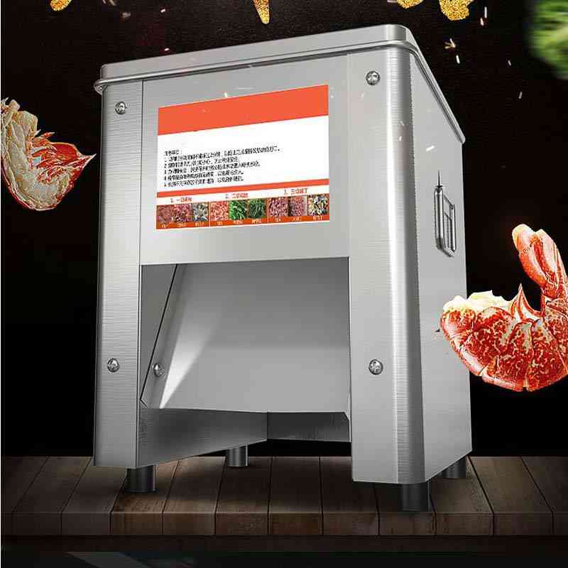 Elektrický krájač mäsa, komerčný automatický krájací stroj, kocky na kocky, mlynček, malý stolový počítač