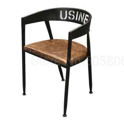 železná jídelní židle, průmyslová větrná mléčná čajová dezertní pekárna kavárna masivní kulatý stůl a židle kombinace