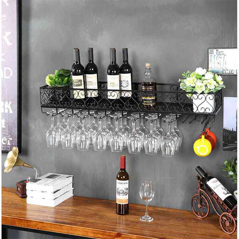 Wine Glass- Wall Hanging, Upside Down, Rack Holder
