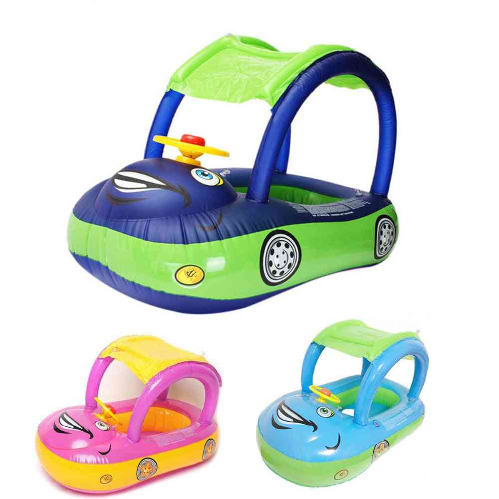 Baby Swim Ring, Sunshade Steering Wheel Floating Seat, Inflatable Swimming Boat