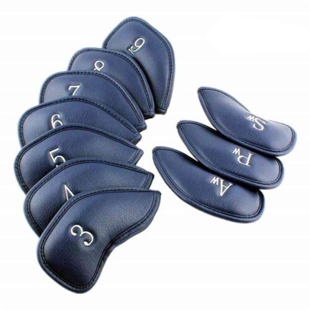 Golf Iron Head Cover Pu Leather Cue Protection