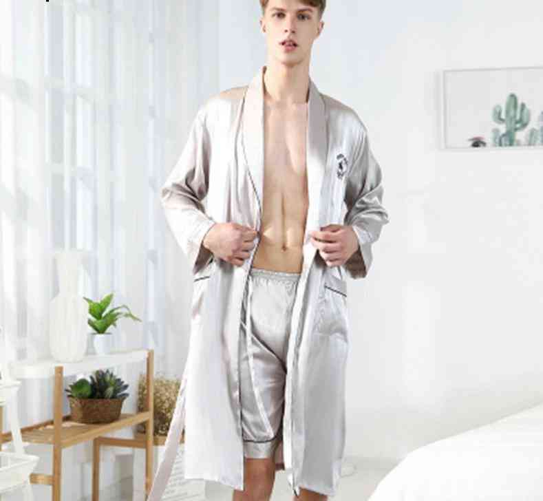 Summer- Stain Silk Short Pants, Nightwear Pajamas, Robe Sets