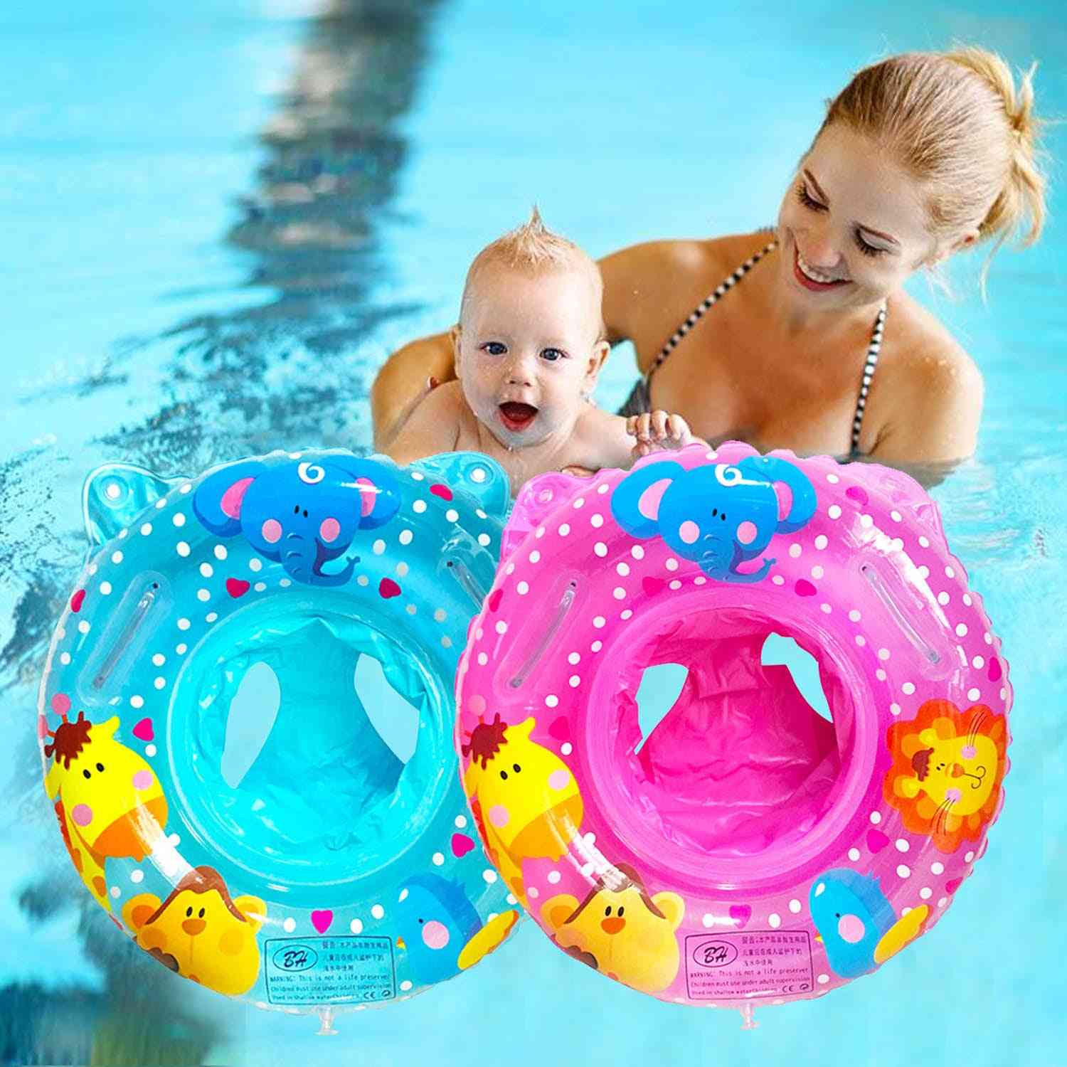 Sød oppustelig baby swimmingpool cirkel med dobbelt håndtag, ringe sæde