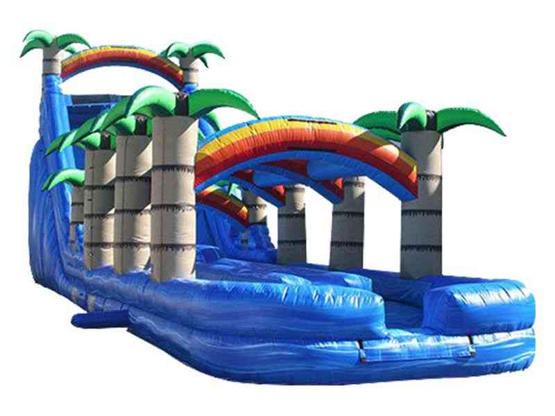 Large Water Park- Inflatable Long And Stimulating, Water Slides