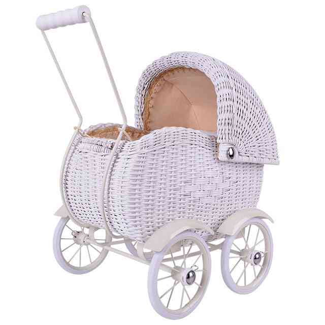 Nordic Kid Trolley, Baby Toddler Toy, Rattan Make-up Room Decorated Photo Prop, Cart Walker