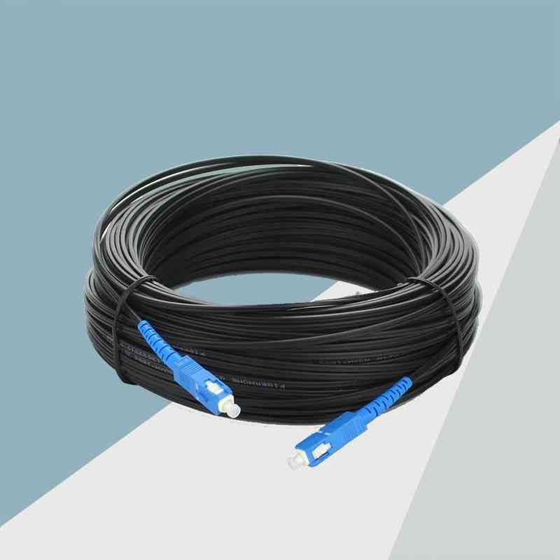 Sc/upc enožilni g652d zunanji spustni kabel optični vlakninski kabel 100 metrov z jekleno žico