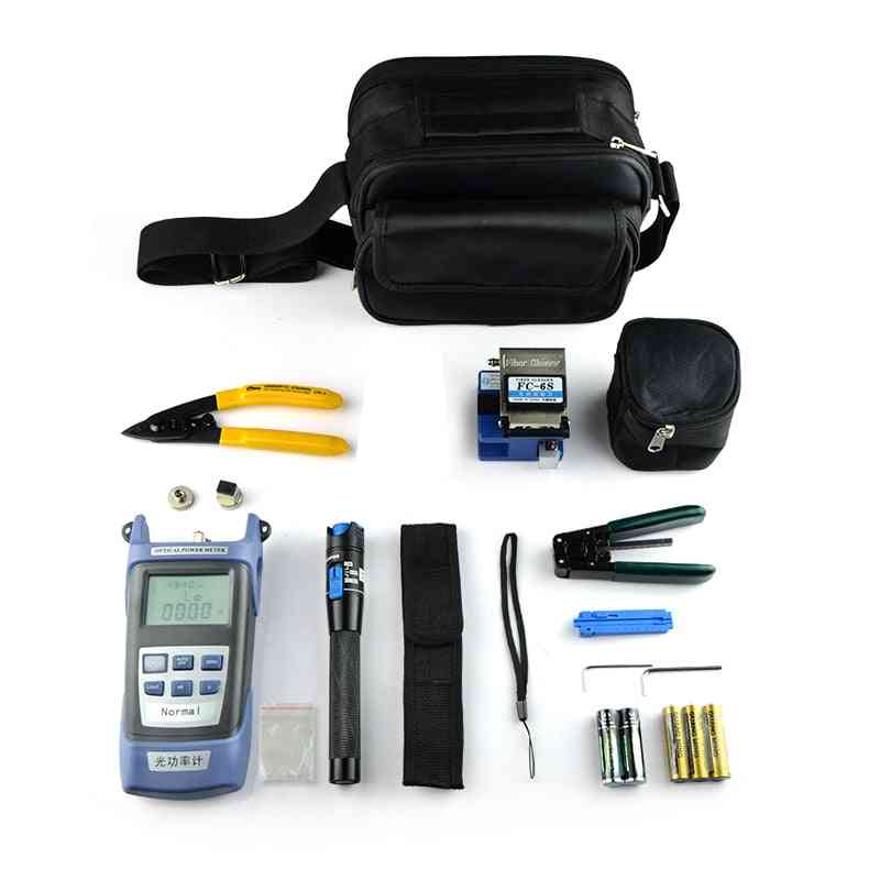 Fiber Optic Ftth Tool Kit With Fc-6s Cleaver And Power Meter, Fault Locator Wire Stripper Cfs-2