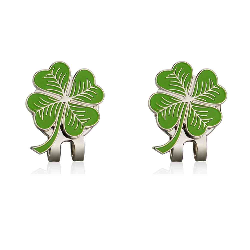 Four Leaf Clovers Golf Ball Marker With Golf Hat Clip Wholesale Golf Accessories For Golfer Gift Alloy Lucky Clover Marker
