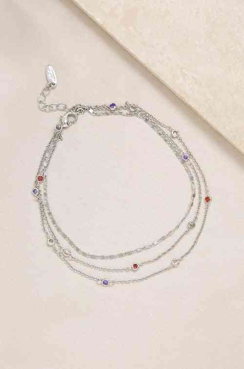 Over The Rainbow Multi-chain Crystal Anklet