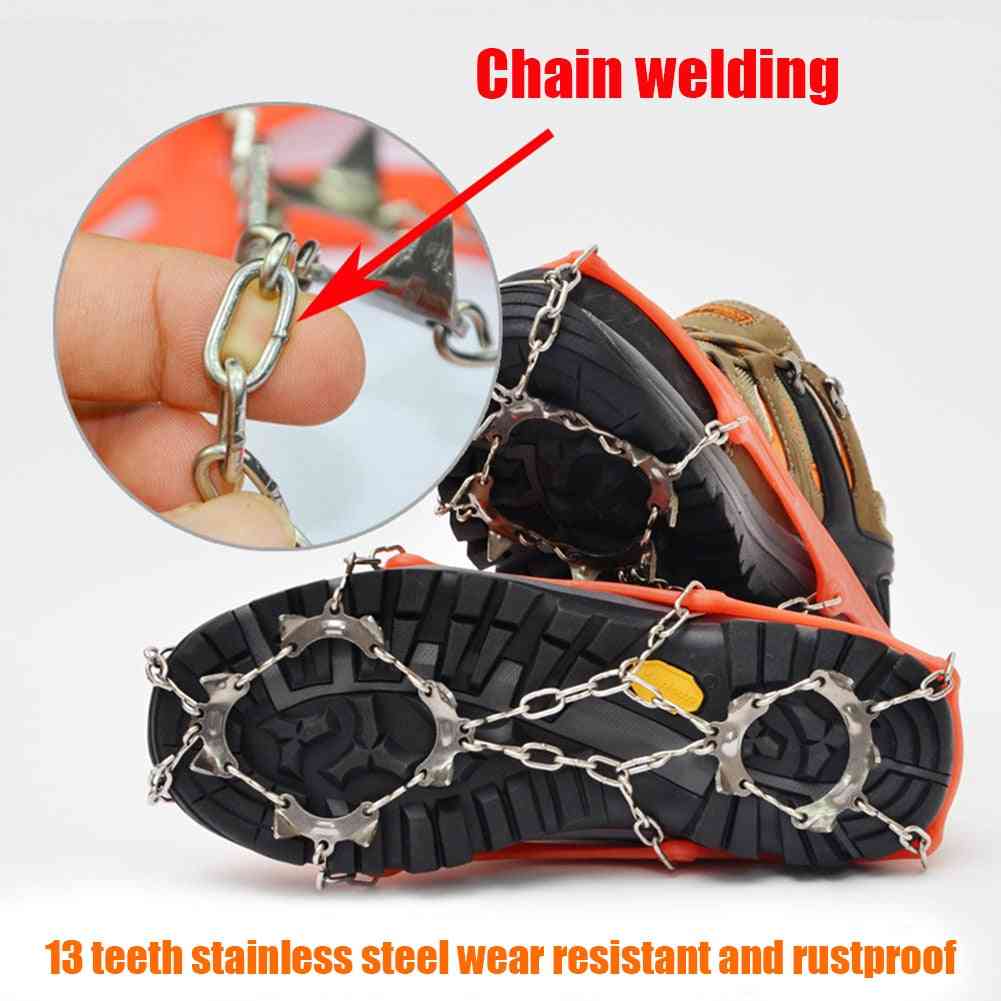13-teeth, Ice-gripper Spike For Shoes Chain Claws, Grips Boots Cover