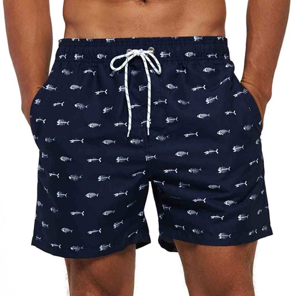 Men's Quick Dry Printed Short Swim Trunks With Mesh Lining Bathing Suits (set-2)
