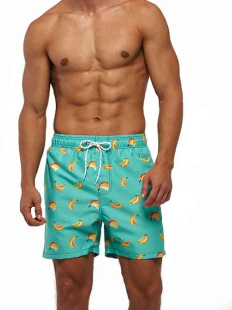 Men's Quick Dry Printed Short Swim Trunks With Mesh Lining Bathing Suits (set-1)