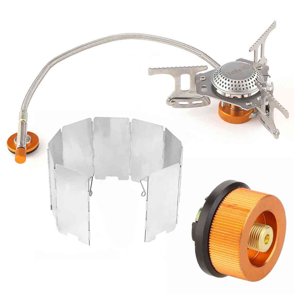 Portable- Outdoor Gas Cooker Stove For Camping Hiking, Accessories Adapter