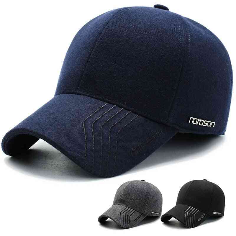 Sunscreen Visor Brim Shade Snapback Hat, Earmuffs Baseball Cap