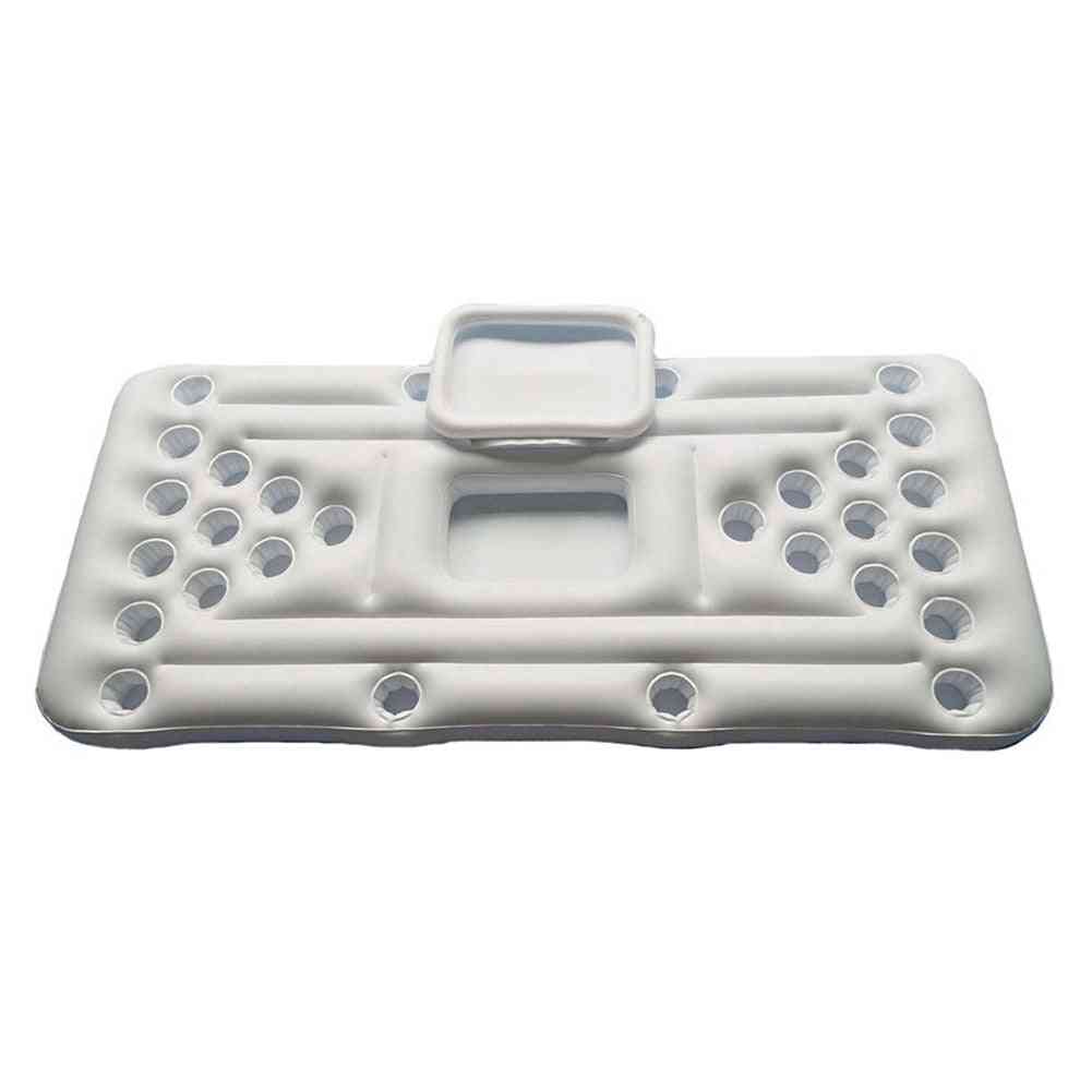 Beer Pong Pool Mat 24 Cup Hole Floating Row Inflatable Mattress