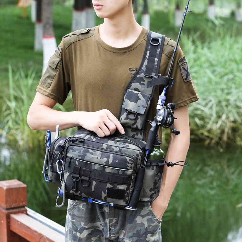 Multifunctional- Fishing Tackle, Single Shoulder Crossbody, Waist Pack, Storage Bag