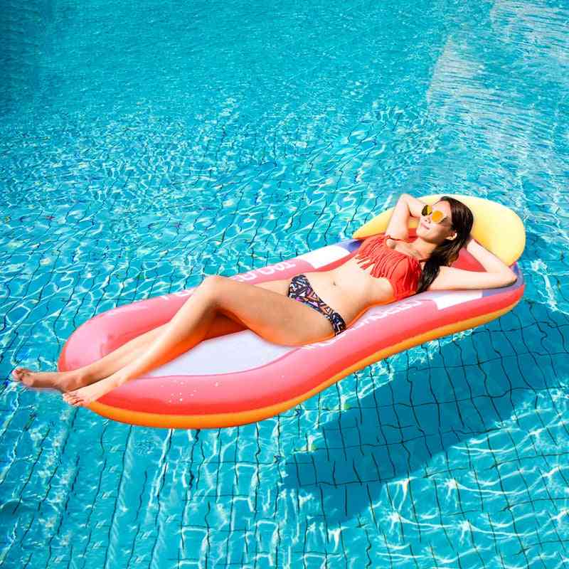 Piscine gonflable anneau de natation flottant chaise longue d'eau paresseuse lit de sécurité