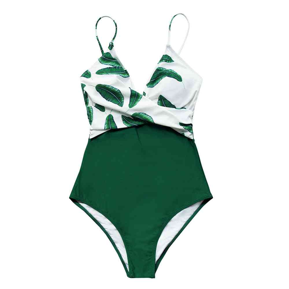 Banana Leaf Twist-front, One-piece Swimsuit's