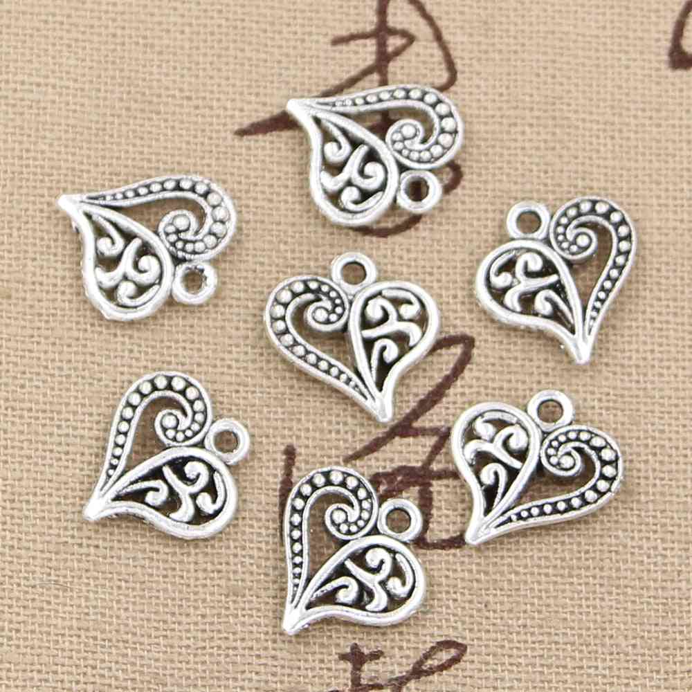 Hollow Lovely Heart 15x14mm Charms Pendant For Necklace