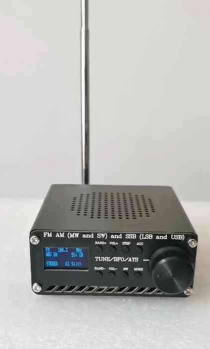 Radiomottagare FM AM (MW & SW) SSB (LSB & USB) med litiumbatteri + antenn + högtalare + fodral