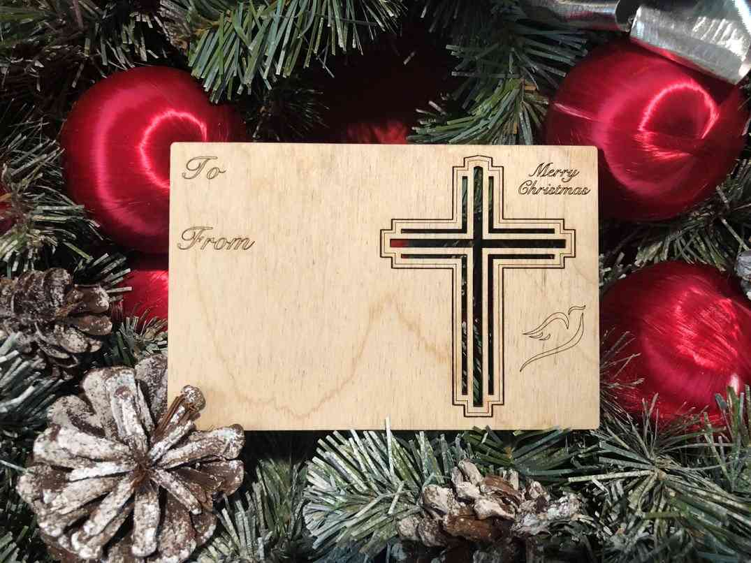 Carte d'ornement de vacances croix chrétienne