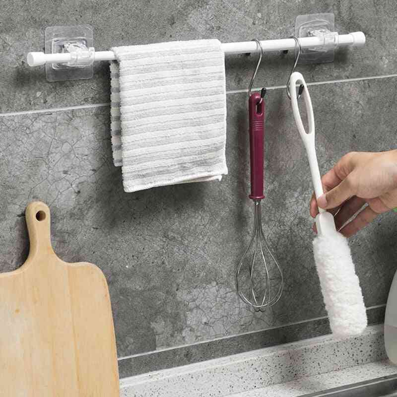 Transparent- Hanging Rod Clamp, Bathroom Shower Curtain, Rod Fixed Clip