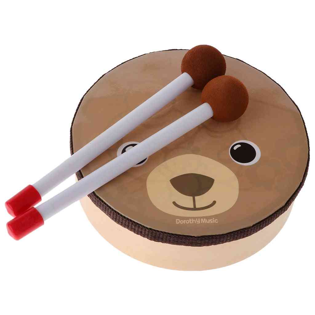 Cartoon Bear Pattern- Musical Percussion Instrument With Drum Sticks Toy