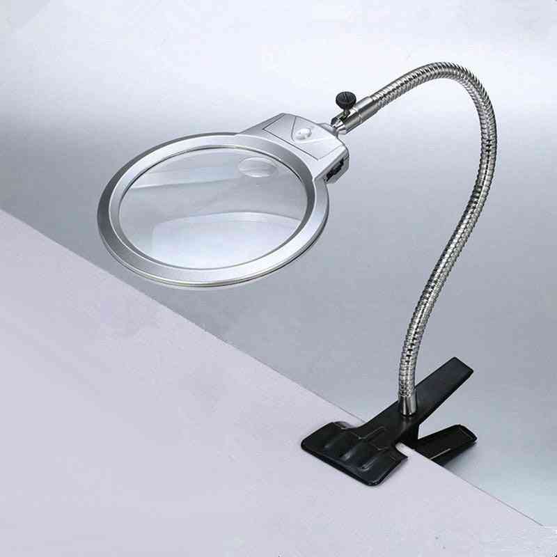 Lighted Led Lamp Book Stands Magnifier Clip