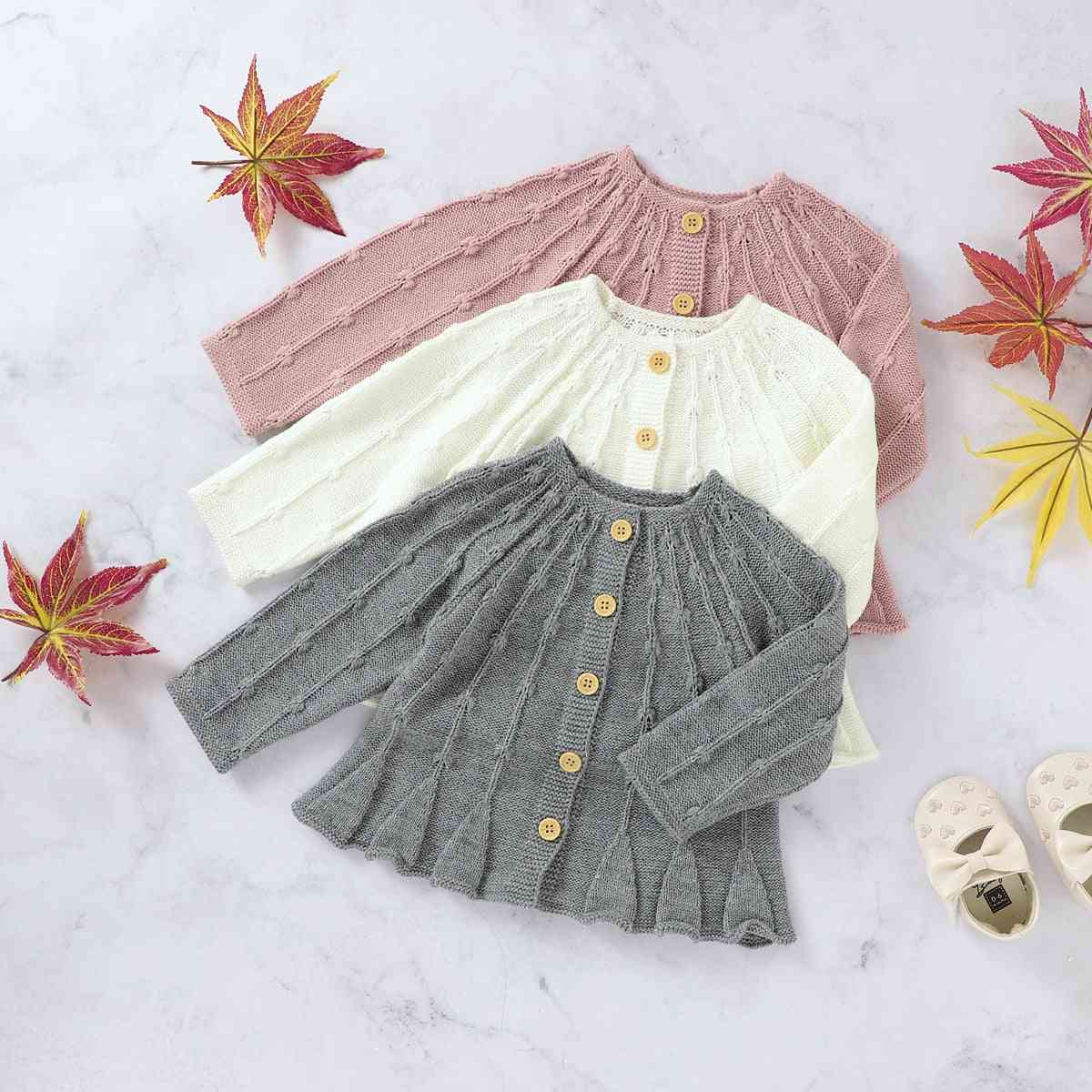 Baby Girl Knitted Cardigan Sweaters, Winter Outwears