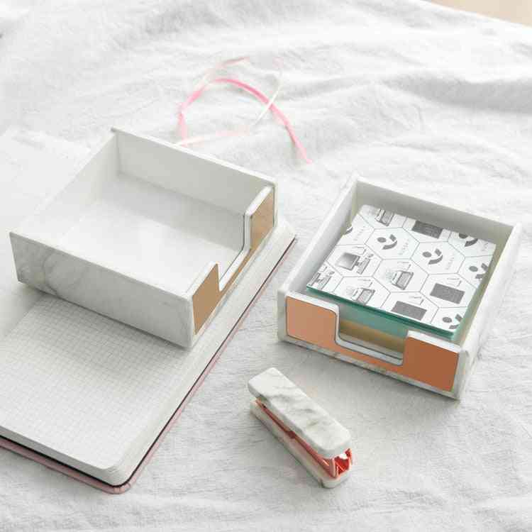 Marmori tekstuuri paperitavara luova työpöydän muistilappujen laatikko muistilehtiöteline