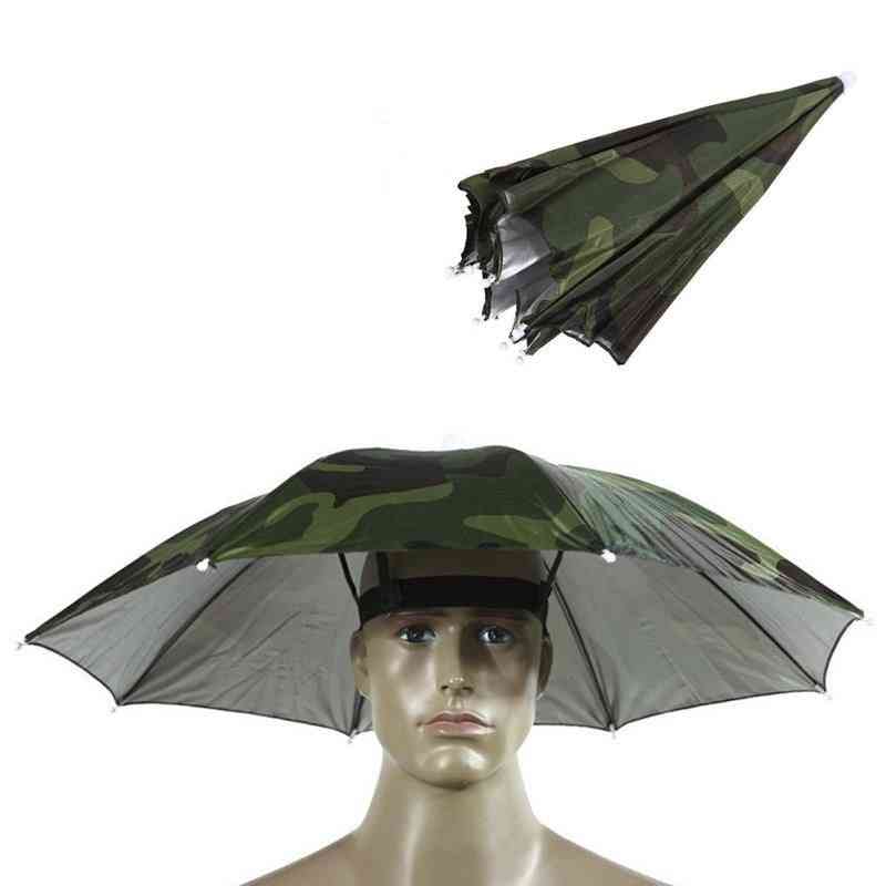 Campingfisk utendørs sammenleggbar paraply for solhodeplagg