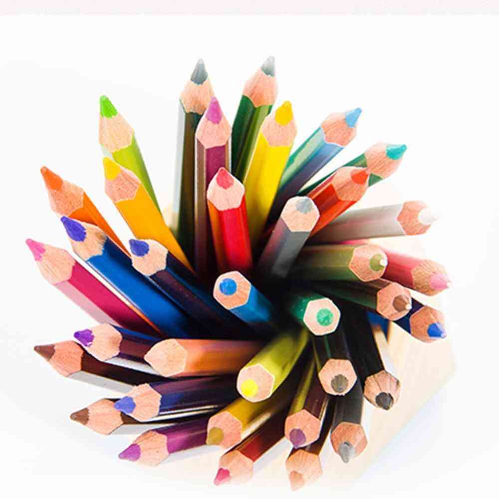 Couleurs bois naturel crayons colorés pour dessiner stylo à colorier art outil peinture papeterie