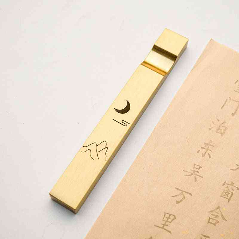Fermacarte in ottone calligrafia cinese pittura fermacarte pisa papeles fermacarte scanalato resto della spazzola carta premendo prop
