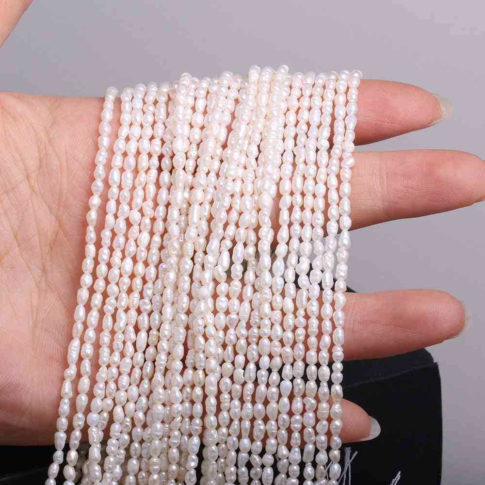 Naturlig ferskvann perle beaded ris form punch løse perler smykker