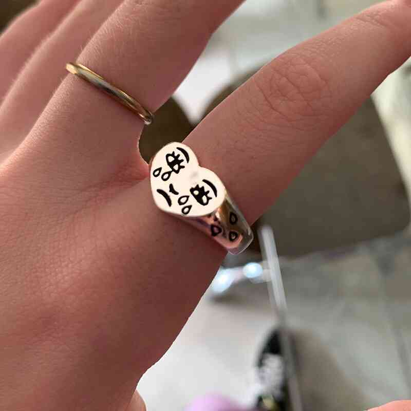 Creative Cry Face Rings For Women