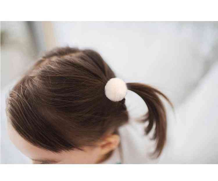 Hair Ties With Pom Pom Balls-ponytail Holder
