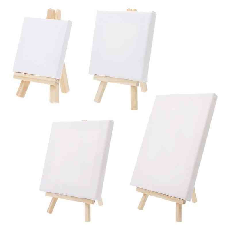 Mini Canvas And Natural Wood Easel Set For Art, Painting, Drawing Craft, Wedding Supply