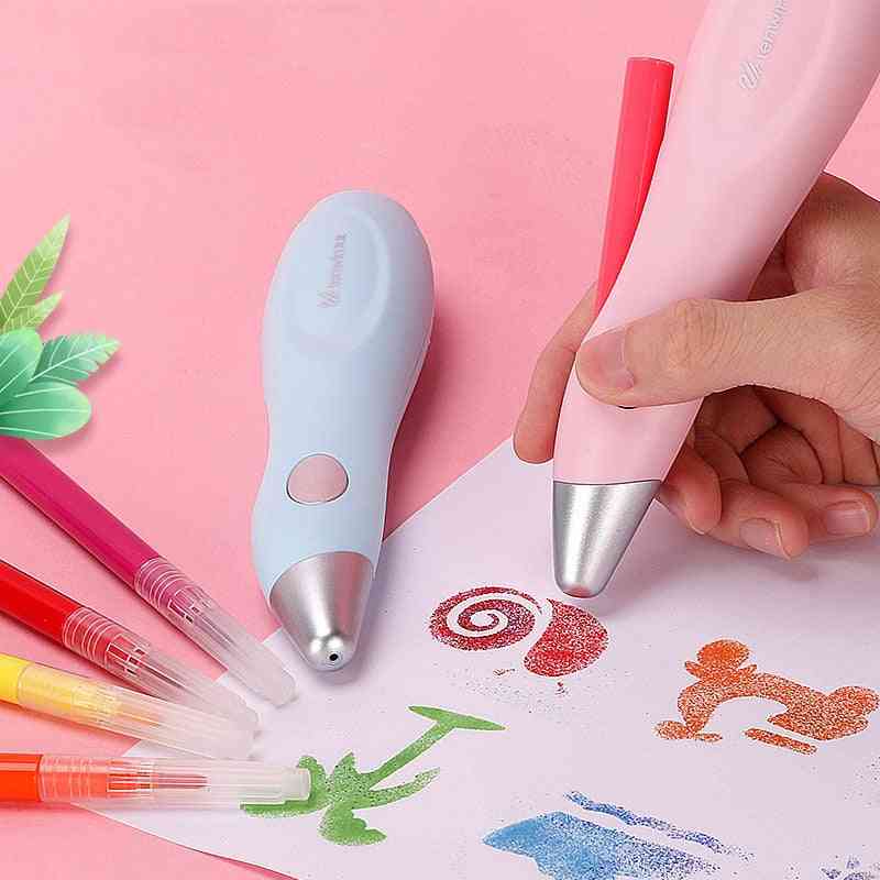 Painting Airbrush Electric Hand Drawn Pen Set, Washable, Color Spray, Home School Supplies