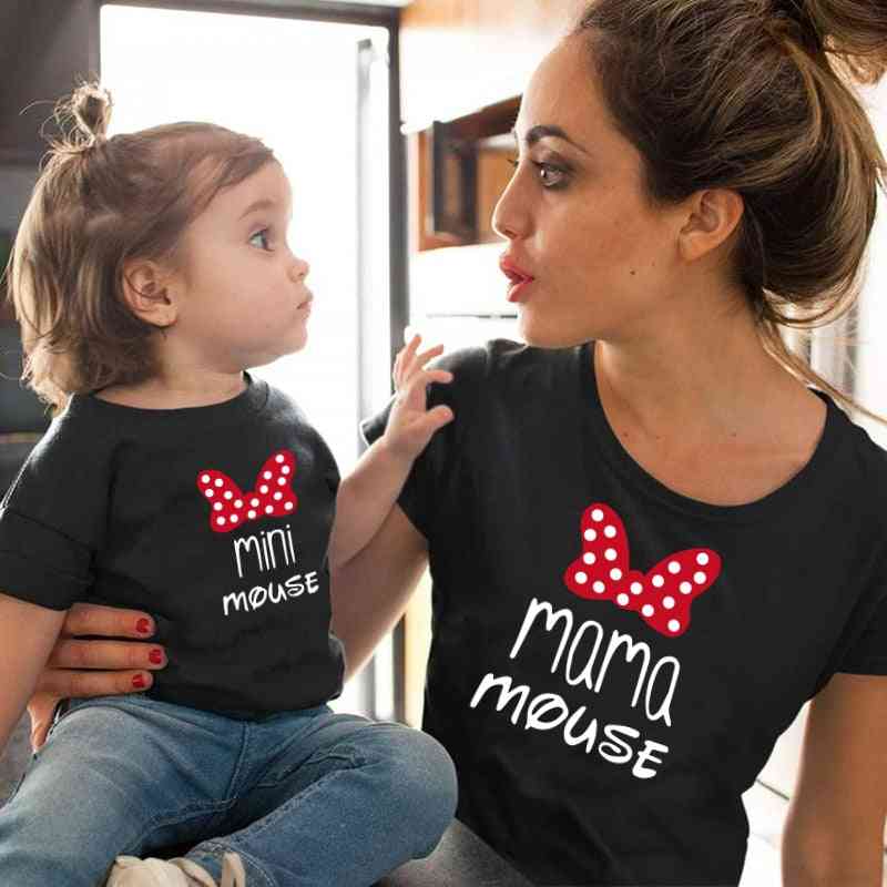 Cotton Kawaii, Bow Tops T-shirt For Mommy, Baby